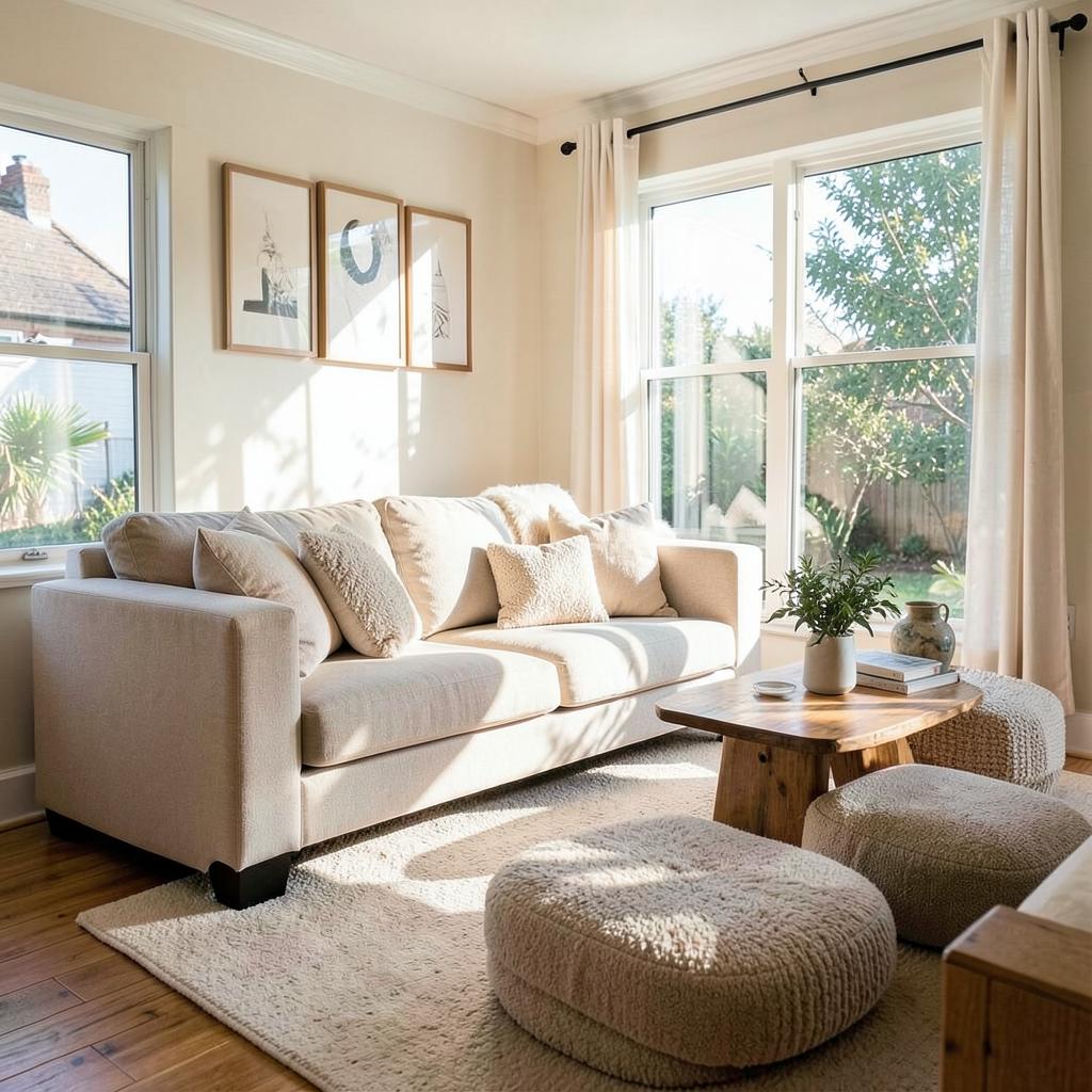 Sunlit lounge area at Rent House men's hostel